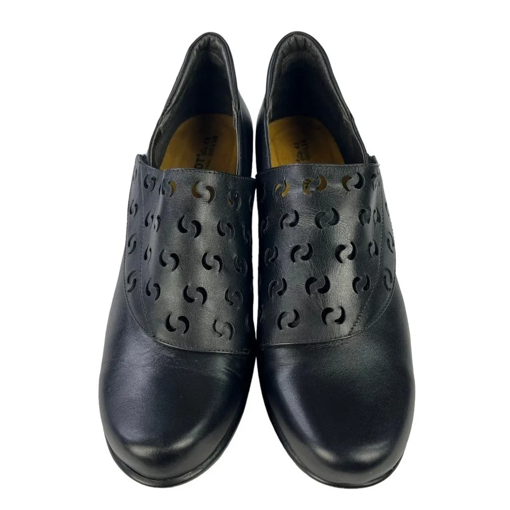 Naot Precious Black Leather Retro Boho Comfort‎ Heels Mary Jane Womens 10-10.5